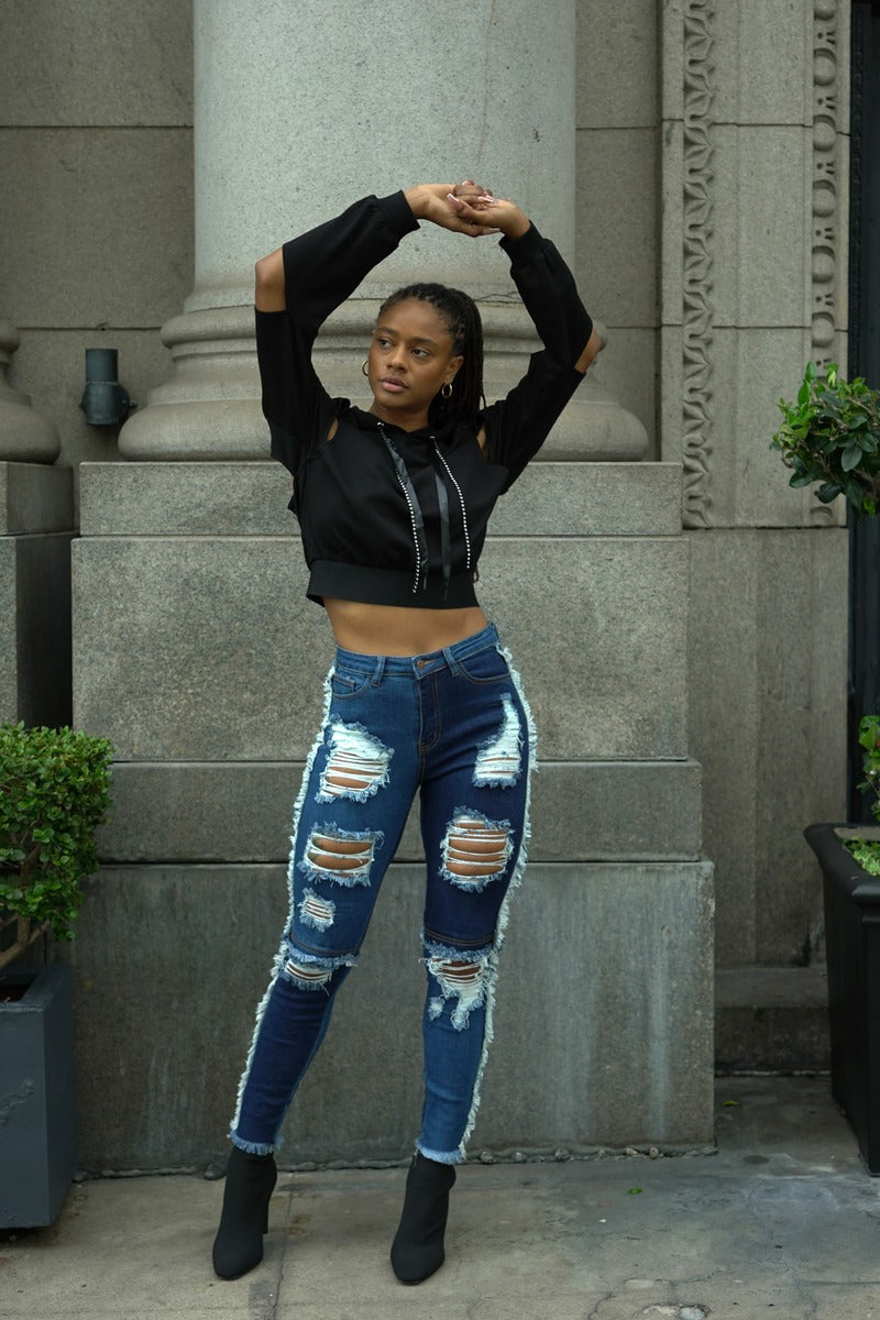 distressed jeans quiz high waisted jeans