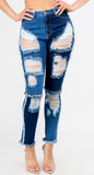 Game Time High Waist Distressed Jeans